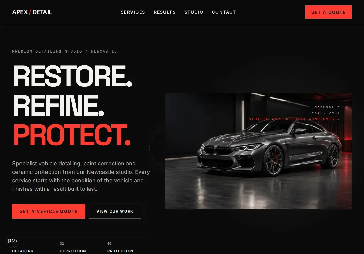 Preview of the APEX / DETAIL website demonstration