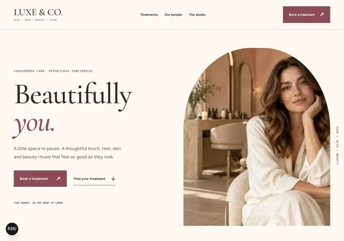 Preview of the LUXE & CO. website demonstration